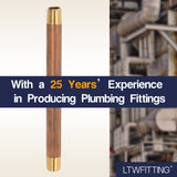 LTWFITTING Brass Pipe 4-1/2 Long Nipple Fitting 1/8 Male NPT Air Water(Pack of 25)