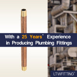 LTWFITTING Brass Pipe 5 Inch Long Nipple Fitting 1/8 Male NPT Air Water(Pack of 5)