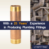 LTWFITTING Brass Pipe 8 Inch Long Nipple Fitting 2 Inch Male NPT Air Water(Pack of 1)