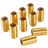 LTWFITTING Brass Pipe Close Nipple Fitting 1/4 Inch Male NPT x Close(Pack of 10)