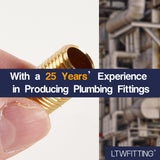 LTWFITTING Brass Pipe Close Nipple Fitting 1/4 Inch Male NPT x Close(Pack of 10)