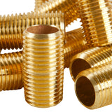 LTWFITTING Brass Pipe Close Nipple Fitting 1/4 Inch Male NPT x Close(Pack of 50)