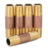 LTWFITTING Brass Pipe 2 Inch Long Nipple Fitting 1/4 Inch Male NPT Air Water(Pack of 5)