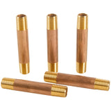 LTWFITTING Brass Pipe 3 Inch Long Nipple Fitting 1/4 Inch Male NPT Air Water(Pack of 5)
