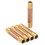 LTWFITTING Brass Pipe 3 Inch Long Nipple Fitting 1/4 Inch Male NPT Air Water(Pack of 5)
