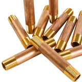 LTWFITTING Brass Pipe 3 Inch Long Nipple Fitting 1/4 Inch Male NPT Air Water(Pack of 25)