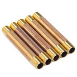 LTWFITTING Brass Pipe 4 Inch Long Nipple Fitting 1/4 Inch Male NPT Air Water(Pack of 5)