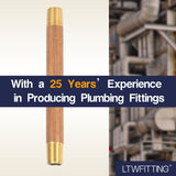 LTWFITTING Brass Pipe 5 Inch Long Nipple Fitting 1/4 Inch Male NPT Air Water(Pack of 5)