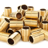LTWFITTING Brass Pipe Close Nipple Fitting 3/8 Inch Male NPT(Pack of 50)