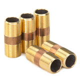 LTWFITTING Brass Pipe 1-1/2 Inch Long Nipple Fitting 3/8 Male NPT Air Water(Pack of 5)