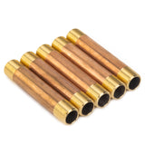 LTWFITTING Brass Pipe 3-1/2 Inch Long Nipple Fitting 3/8 Male NPT Air Water(Pack of 5)
