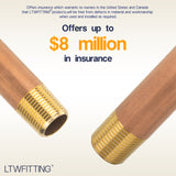 LTWFITTING Brass Pipe 4-1/2 Inch Long Nipple Fitting 3/8 Inch Male NPT Air Water(Pack of 5)