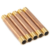 LTWFITTING Brass Pipe 5 Inch Long Nipple Fitting 3/8 Inch Male NPT Air Water(Pack of 5)