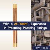 LTWFITTING Brass Pipe 8 Inch Long Nipples Fitting 1/2 Inch Male NPT Air Water(Pack of 2)