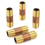 LTWFITTING Brass Pipe 2-1/2 Inch Long Nipple Fitting 1/2 Male NPT Air Water(Pack of 5)