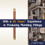 LTWFITTING Assortment Kit Total length (5" 5-1/2" 6" 7" 8" 10" 12") x 1/2" Male NPT Brass Pipe Long Nipple Set (Pack of 7)
