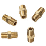 LTWFITTING Brass Pipe Hex Nipple Fitting 1/8 inch NPT x 1/8 inch BSPT Male (Pack of 5)