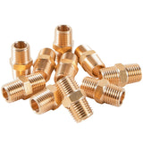 LTWFITTING Brass Pipe Hex Nipple Fitting 1/4 inch NPT x 1/4 inch BSPT Male (Pack of 25)