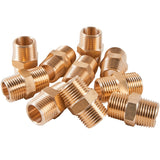 LTWFITTING Brass Pipe Hex Nipple Fitting 1/2 inch NPT x 1/2 inch BSPT Male (Pack of 25)