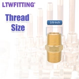 LTWFITTING Assortment Kit 1/8" 1/4" 3/8" 1/2" 3/4" NPT Male Brass Pipe Hex Nipple Set (Pack of 32)