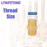 LTWFITTING Assortment Kit 1/8" 1/4" 3/8" 1/2" 3/4" NPT Male Brass Pipe Hex Nipple Set (Pack of 32)