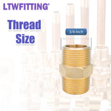 LTWFITTING Assortment Kit 1/8" 1/4" 3/8" 1/2" 3/4" NPT Male Brass Pipe Hex Nipple Set (Pack of 32)