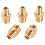 LTWFITTING Brass Pipe Hex Reducing Nipple Fitting 1/4-Inch x 1/8-Inch Male NPT(Pack of 5)