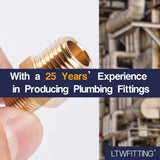 LTWFITTING Brass Pipe Hex Reducing Nipple Fitting 1/4 Inch x 1/8 Inch Male NPT(Pack of 30)