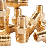 LTWFITTING Brass Pipe Hex Reducing Nipple Fitting 1/4 Inch x 1/8 Inch Male NPT(Pack of 100)
