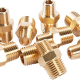 LTWFITTING Brass Pipe Hex Reducing Nipple Fitting 1/4 Inch x 1/8 Inch Male NPT(Pack of 30)