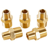 LTWFITTING Brass Pipe Hex Reducing Nipple Fitting 3/8-Inch x 1/4-Inch Male NPT(Pack of 5)