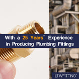 LTWFITTING Brass Pipe Hex Reducing Nipple Fitting 3/8-Inch x 1/4-Inch Male NPT(Pack of 200)