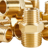 LTWFITTING Brass Pipe Hex Reducing Nipple Fitting 3/8-Inch x 1/4-Inch Male NPT(Pack of 200)