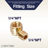 LTWFITTING Brass Pipe 90 Deg 1/4-Inch NPT Street Elbow Forged Fitting Fuel Air Boat(Pack of 5)