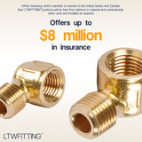 LTWFITTING Brass Pipe 90 Deg 1/4-Inch NPT Street Elbow Forged Fitting Fuel Air Boat(Pack of 5)