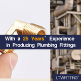 LTWFITTING Brass Pipe Male 90 Deg Elbow Fitting 1/4-Inch NPT Water Fuel(Pack of 25)