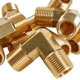 LTWFITTING Brass Pipe Male 90 Deg Elbow Fitting 3/8-Inch NPT Water Fuel(Pack of 25)