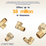 LTWFITTING Assortment Kit 1/8" 1/4" 3/8" 1/2" 3/4" NPT Brass Pipe Street Elbow Set (Pack of 16)