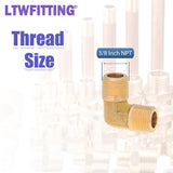 LTWFITTING Assortment Kit 1/8" 1/4" 3/8" 1/2" NPT Male Brass Pipe 90 Deg Elbow Set (Pack of 18)