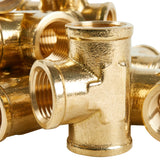 LTWFITTING Brass Pipe Fitting 1/2 Inch Female NPT Thread Tee Fuel Air(Pack of 70)