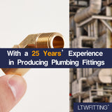 LTWFITTING Brass Pipe 45 Deg 1/4 Inch NPT Street Elbow Forged Fitting Fuel Air Boat(Pack of 20)
