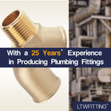 LTWFITTING Brass Y Shaped 1/2" NPT Female x 1/2" NPT Female x 1/2" NPT Male Pipe Fitting Adapter Connector Water Boat (Pack of 2)