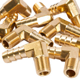 LTWFITTING 90 Degree Elbow Brass Barb Fitting 5/16 ID Hose x 1/8-Inch Male NPT Air(Pack of 25)