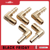 LTWFITTING 90 Degree Elbow Brass Barb Fitting 1/4 ID Hose x 1/8-Inch Male NPT Air(Pack of 5)