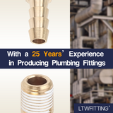LTWFITTING 90 Degree Elbow Brass Barb Fitting 1/4 ID Hose x 1/8-Inch Male NPT Adapter with sealant (Pack of 10)