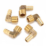 LTWFITTING 90 Degree Elbow Brass Barb Fitting 3/8 ID Hose x 3/8-Inch Male NPT Fuel Boat Water(Pack of 5)