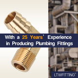 LTWFITTING 90 Degree Elbow Brass Barb Fitting 5/8 ID Hose x 3/8-Inch Male NPT Fuel Boat Water(Pack of 20)