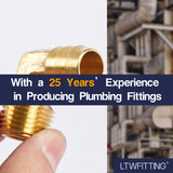LTWFITTING 90 Degree Elbow Brass Barb Fitting 5/8 ID Hose x 1/2-Inch Male NPT Fuel Boat Air(Pack of 5)