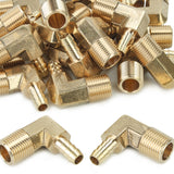 LTWFITTING 5/16 ID Hose x 3/8-Inch Male NPT 90 Degree Elbow Brass Barb Fitting (Pack of 200)