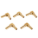 LTWFITTING LTWFITTING 90 Deg Elbow Brass Barb Fitting 1/4 inch x1/4 inch Hose ID Air/Water/Fuel/Oil/Inert Gases (Pack of 5)